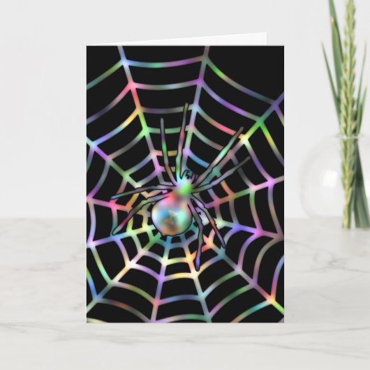Black Spider voor Halloween Kaart (Voorkant)