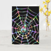 Black Spider voor Halloween Kaart (Gele Bloem)