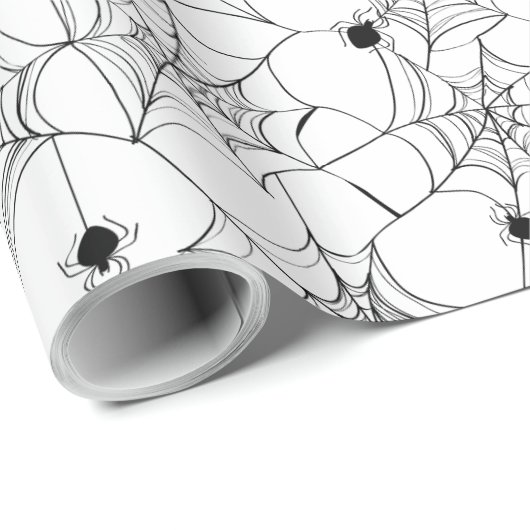 Black Spider Web Halloween Cadeaupapier (Rol Hoek)