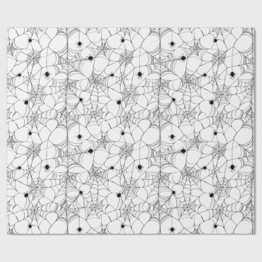 Black Spider Web Halloween Cadeaupapier (Vlak)
