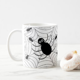 Black Spider Web Halloween Decor Koffiemok