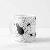 Black Spider Web Halloween Decor Koffiemok (Voorkant links)