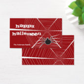 Black Spider & Web Halloween Party Favor Gift Labe Visitekaartjes (Bureau)