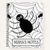 Black Spider Web Halloween Spooky Notitieboek (Voorkant)