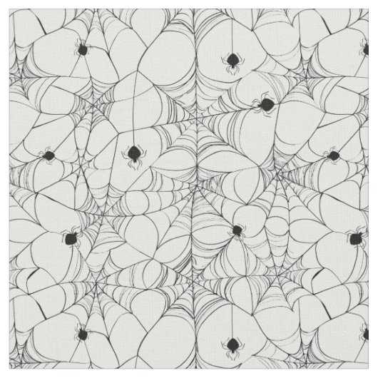 Black Spider Web Halloween Stof (Close Up)