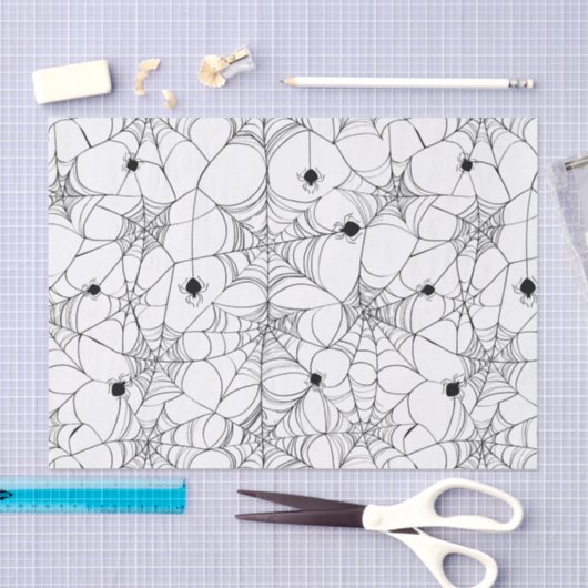Black Spider Web Halloween Tissuepapier (Craft)