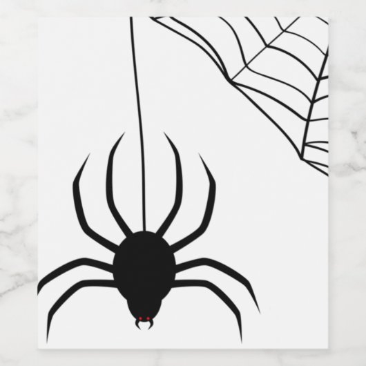 Black Spider Web Halloween Wijn Etiket (Enkel label)