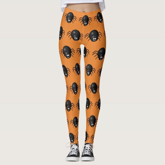 Black Spiders Halloween Leggings (Voorkant)