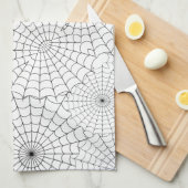 Black Spiderwebs Halloween Theedoek (Quarter Fold)