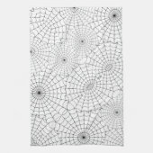 Black Spiderwebs Halloween Theedoek (Verticaal)