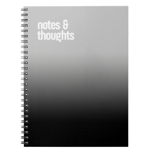 Black Spiral Notitieboek - "Notes & Thought" tijds (Voorkant)