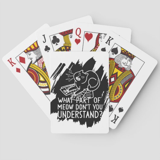 Black Splash Funny Cat Quote Pokerkaarten (Achterkant)