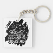 Black Splash Funny Cat Quote Sleutelhanger (Achterkant)