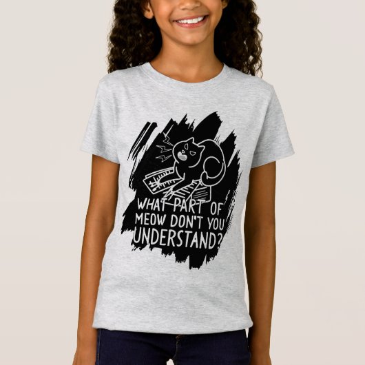 Black Splash Funny Cat Quote T-shirt (Voorkant)
