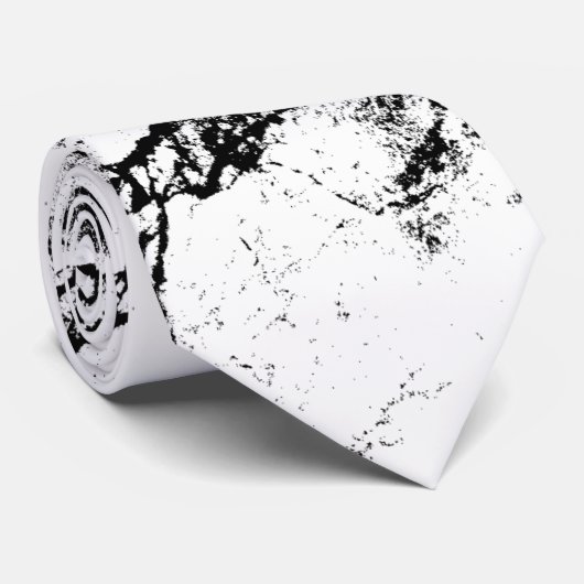 Black Splashed White Stropdas (Opgerold)