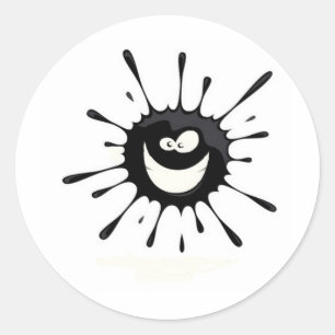 Black Splat Ronde Sticker