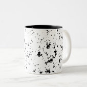 Black Splatter Art Tweekleurige Koffiemok (Voorkant rechts)