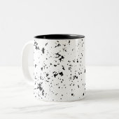 Black Splatter Art Tweekleurige Koffiemok (Voorkant links)