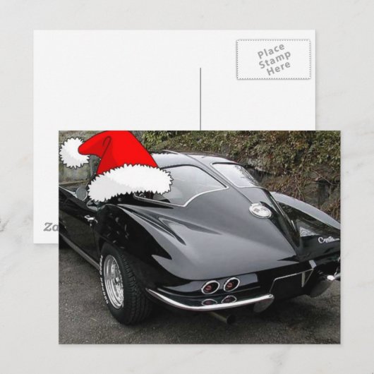 Black Split Window Feestdagenkaart (Voorkant / Achterkant)