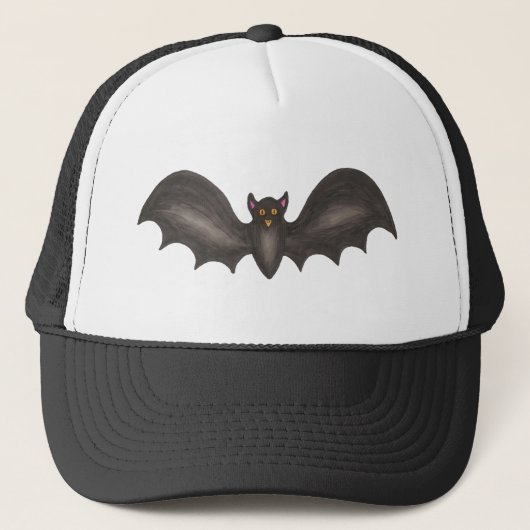 Black Spooky Flying Bat Halloween Trick-or-Treat Trucker Pet (Voorkant)