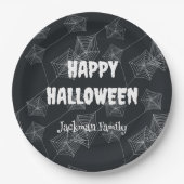 Black Spooky Halloween aanpasbaar Papieren Bordje (Voorkant)