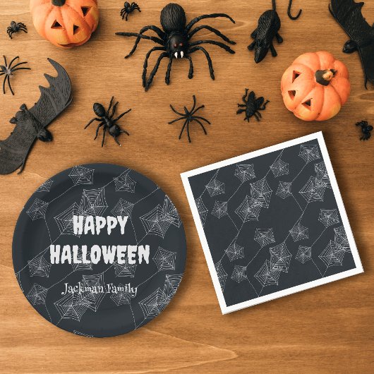 Black Spooky Halloween aanpasbaar Papieren Bordje