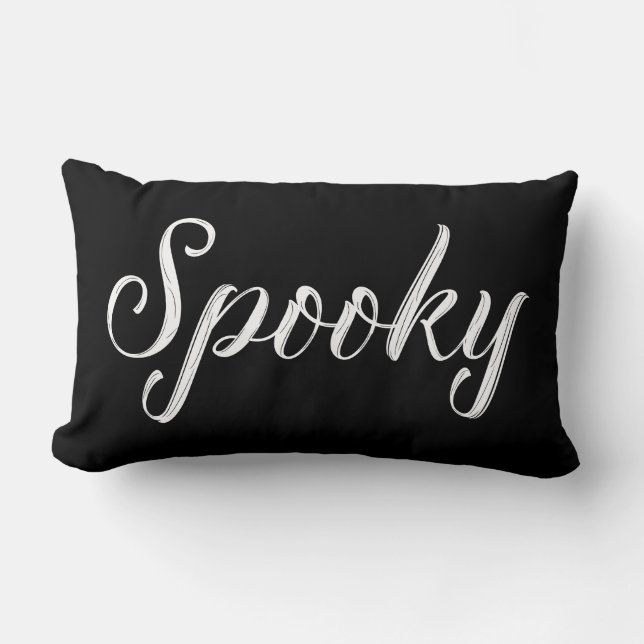 Black Spooky Halloween Pillow Kussen (Voorkant)