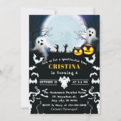 Black Spooky Halloween Verjaardag Kaart (Voorkant)