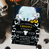 Black Spooky Halloween Verjaardag Kaart