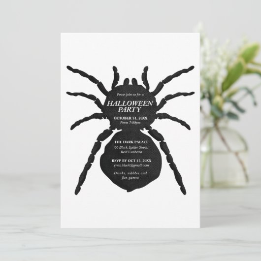 Black Spooky Spider Kind Halloween Kaart (Staand voorkant)