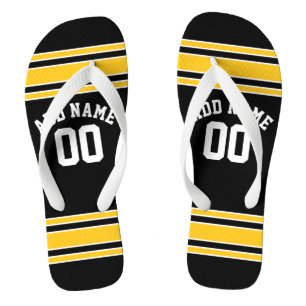 Black Sports Jersey Custom Name Number Teenslippers