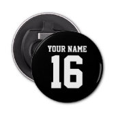 Black Sporty Team Jersey Button Flesopener (Voorkant)