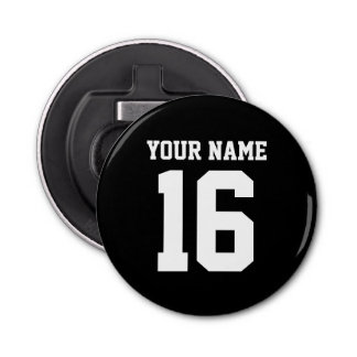Black Sporty Team Jersey Button Flesopener