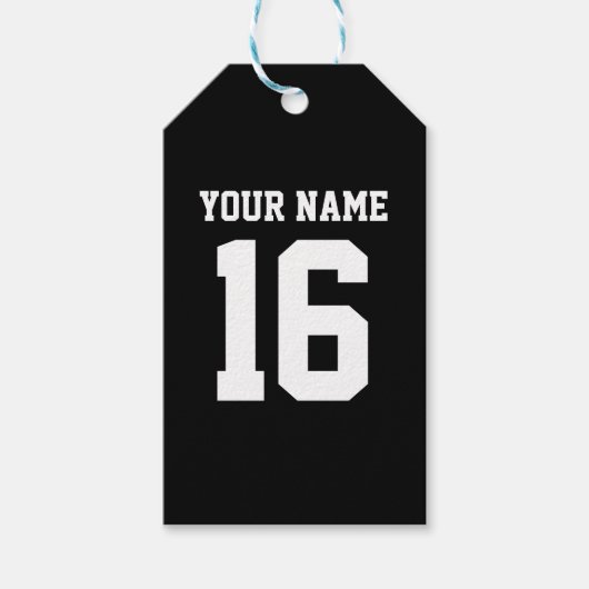Black Sporty Team Jersey Cadeaulabel (Voorkant)