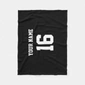 Black Sporty Team Jersey Fleece Deken (Voorkant)