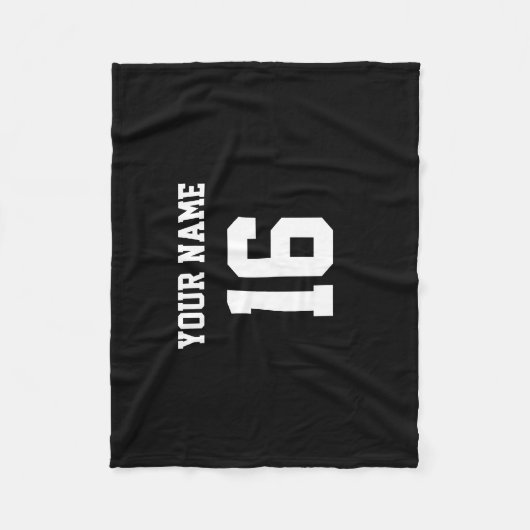 Black Sporty Team Jersey Fleece Deken (Voorkant)