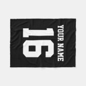 Black Sporty Team Jersey Fleece Deken (Voorkant (Horizontaal))