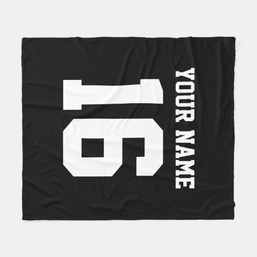 Black Sporty Team Jersey Fleece Deken (Voorkant (Horizontaal))