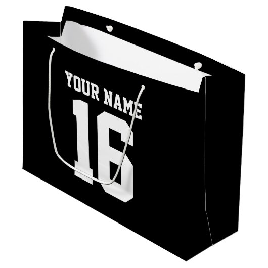 Black Sporty Team Jersey Groot Cadeauzakje (Voorkant Gekanteld)