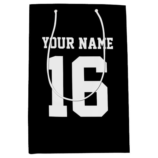 Black Sporty Team Jersey Medium Cadeauzakje (Voorkant)