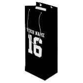 Black Sporty Team Jersey Wijn Cadeautas (Achterkant Gekanteld)