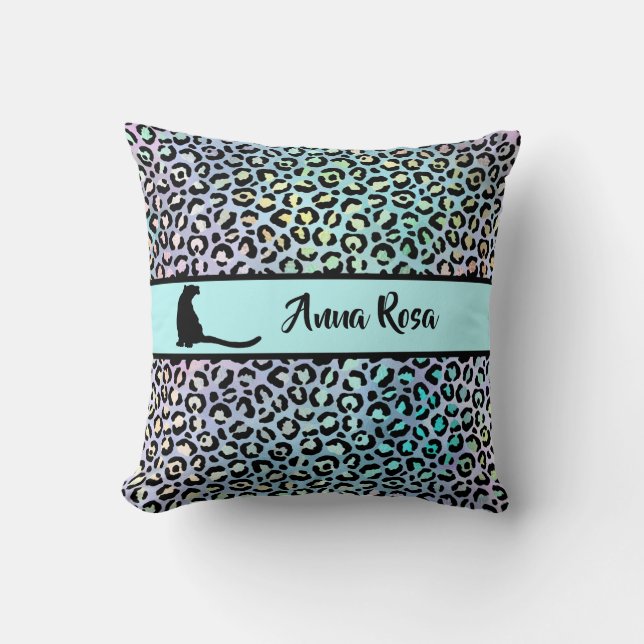 *~* Black Spots - Leopard Rainbow Animal Pattern Kussen (Voorkant)