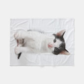Black Spotted Kitten Fleece Deken (Voorkant (Horizontaal))