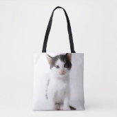 Black Spotted Kitten Tote Bag (Voorkant)
