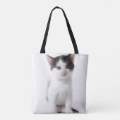 Black Spotted Kitten Tote Bag (Achterkant)