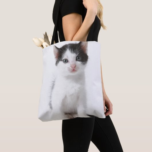 Black Spotted Kitten Tote Bag (Dichtbij)