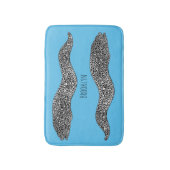 Black spotted moray eel cartoon illustration badmat (Voorkant Verticaal)