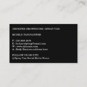 Black Spray Tanning Boho Body Skin Visitekaartje (Achterkant)
