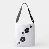 Black Spring Flowers Cross Body Canvas tas (Voorkant)