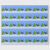 Black Springer Spaniel die kerstboom decorreert Cadeaupapier (Vlak)